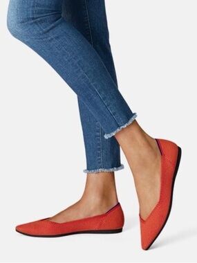 Rothys Persimmon Orange Retired Pointed The Flat Ballet Flats